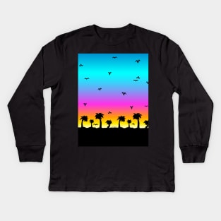 Sunset On The Beach Kids Long Sleeve T-Shirt